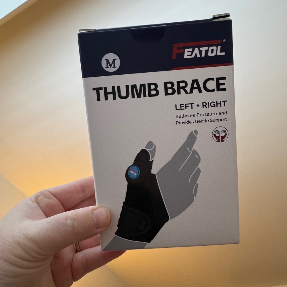 Featol Thumb Brace Black- 2pack LEFT+RIGHT size medium